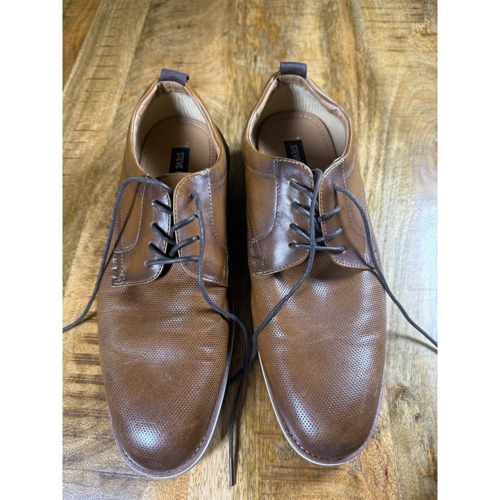 Steve Madden Cedrick Men's Size 10 Brown Leather Oxford Dress Shoes Perforated
